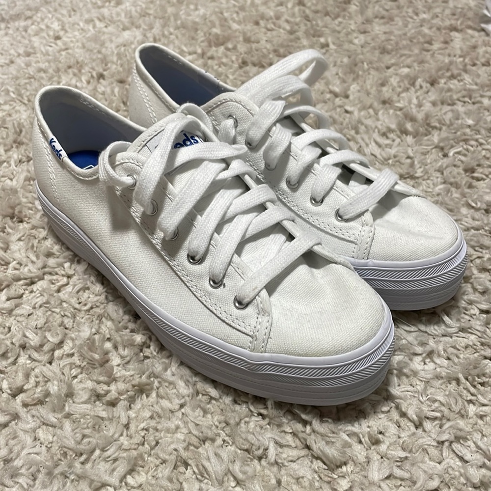 White platform keds